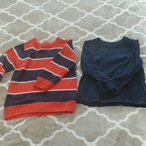 Pullover sweater and solid pullover long sleeve T